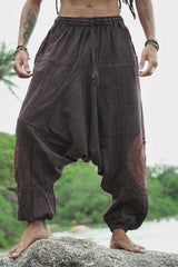 Harem Pants - Stonewashed Ohm - Brown