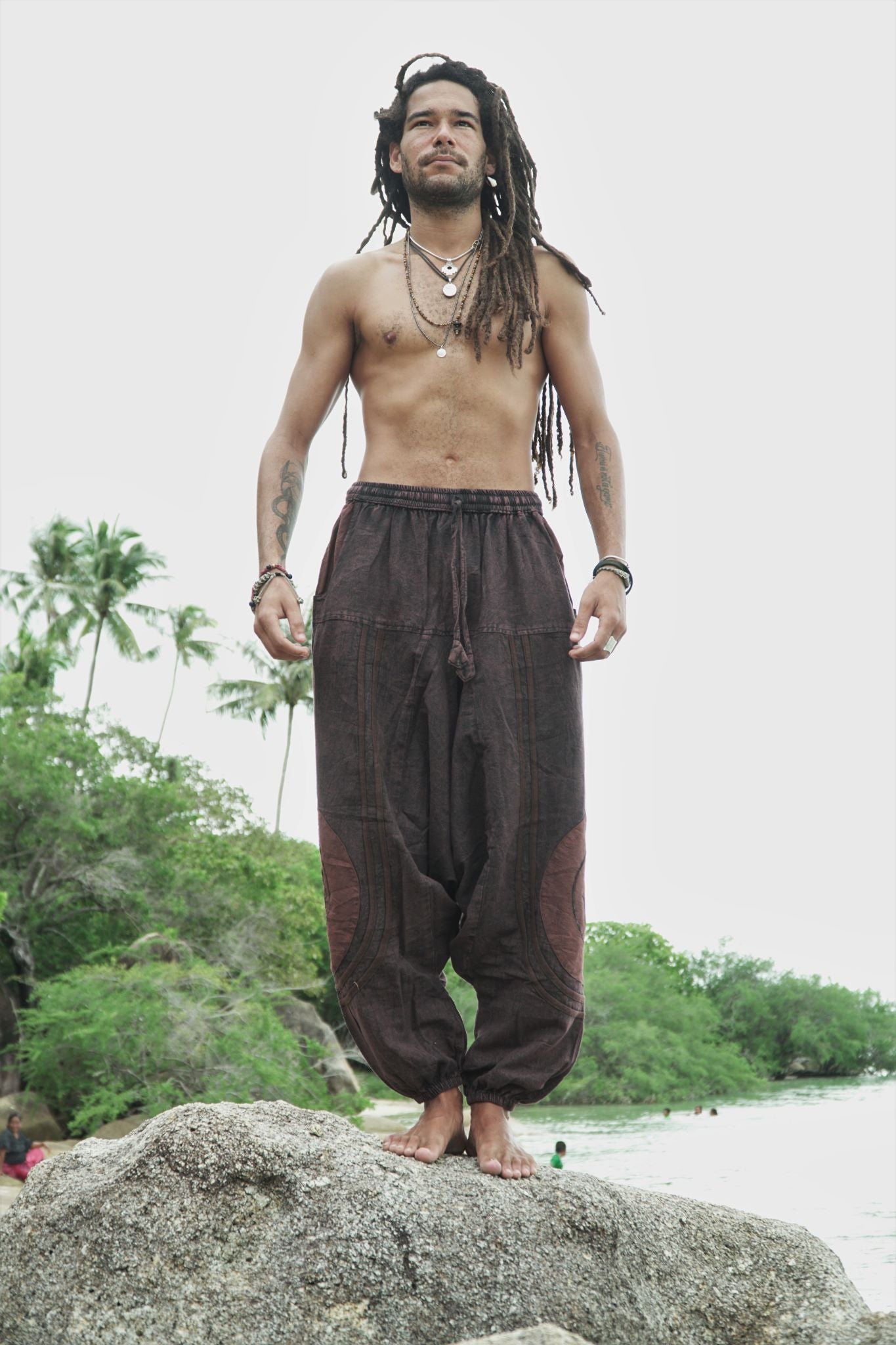 Harem Pants - Stonewashed Ohm - Brown