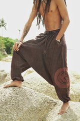 Harem Pants - Stonewashed Ohm - Brown