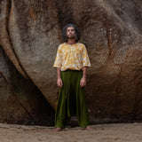 Men’s Cotton Harem Pants – Solid Green | Boho Yoga Festival Trousers