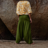 Men’s Cotton Harem Pants – Solid Green | Boho Yoga Festival Trousers
