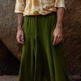 Men’s Cotton Harem Pants – Solid Green | Boho Yoga Festival Trousers