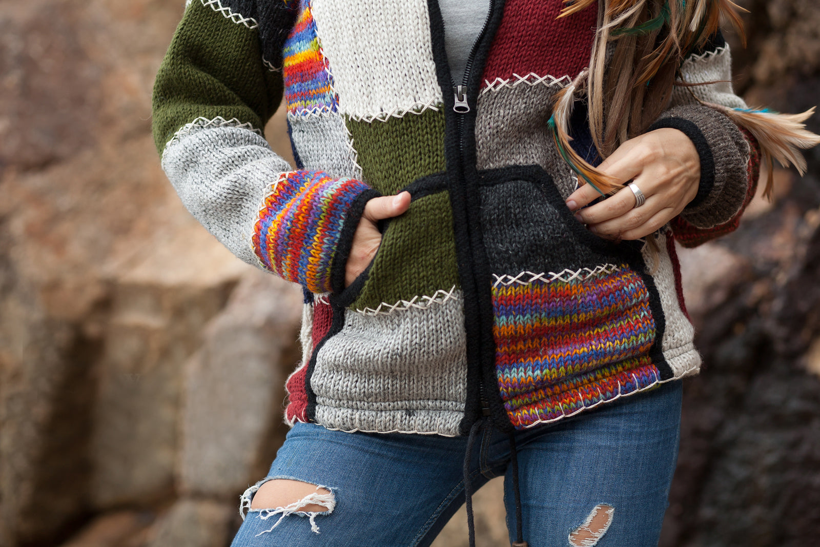 Wool Jacket - Multicolour- Rainbow