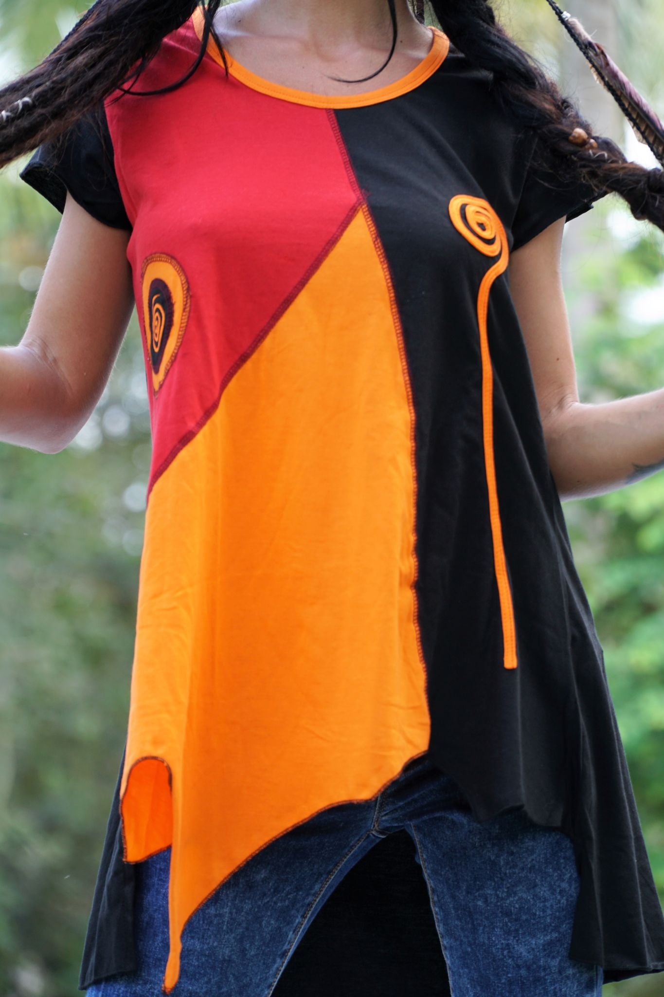 Boho Pixie Hem Panel Top | Various Colours