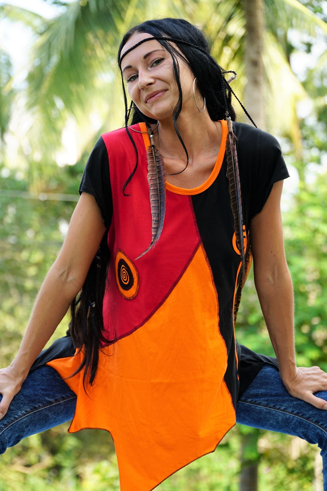 Boho Pixie Hem Panel Top | Various Colours