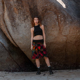 Handmade Patchwork Tie Dye Skirt – Colourful Knee Length Festival Skirt with Stretch Waist