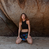 Patchwork Tie Dye Mini Skirt – Boho Festival Skirt with Stretch Waistband