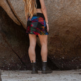 Patchwork Tie Dye Mini Skirt – Boho Festival Skirt with Stretch Waistband