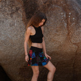 Patchwork Tie Dye Mini Skirt – Boho Festival Skirt with Stretch Waistband