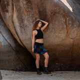 Patchwork Tie Dye Mini Skirt – Boho Festival Skirt with Stretch Waistband