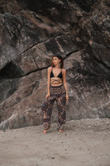 High Crotch Harem Pants - Geometric Mandala - Pink/Blue