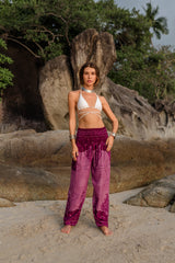 High Crotch Harem Pants - Cute Mandala - Pink