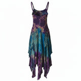 Tie Dye Fairy Pixie Hem Dress – Boho Festival Corset Dress
