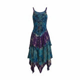 Tie Dye Fairy Pixie Hem Dress – Boho Festival Corset Dress