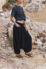 Plain Soft Cotton Harem Pants – Boho Yoga Trousers | Various Colours