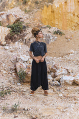 Harem Pants - Plain Cotton - Black