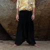 Men’s Cotton Harem Pants – Solid Black | Boho Yoga Festival Trousers