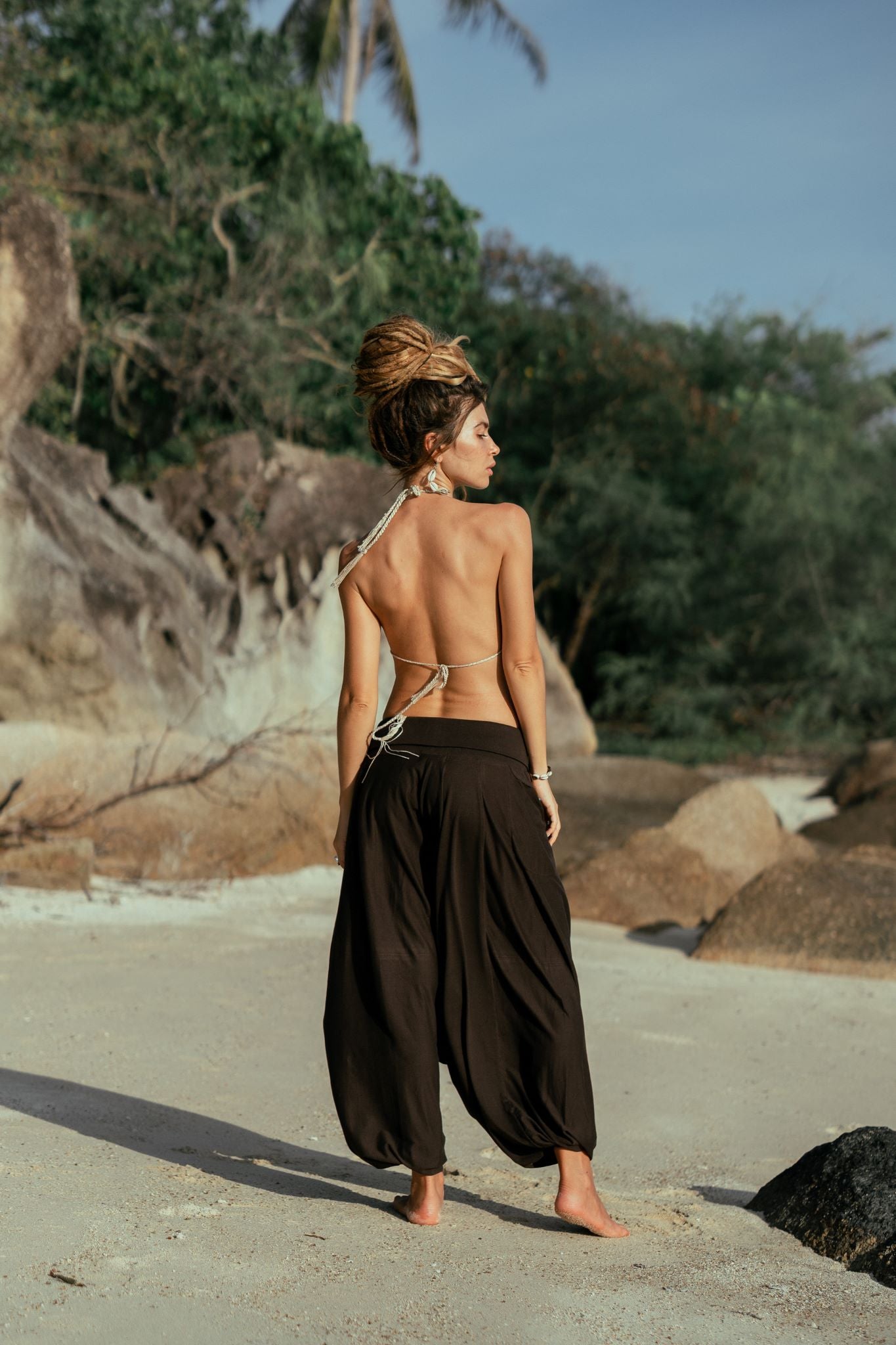 Plain Soft Cotton Harem Pants – Boho Yoga Trousers | Various Colours