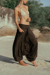 Plain Soft Cotton Harem Pants – Boho Yoga Trousers | Various Colours