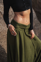 Harem Pants - Plain Cotton - Green