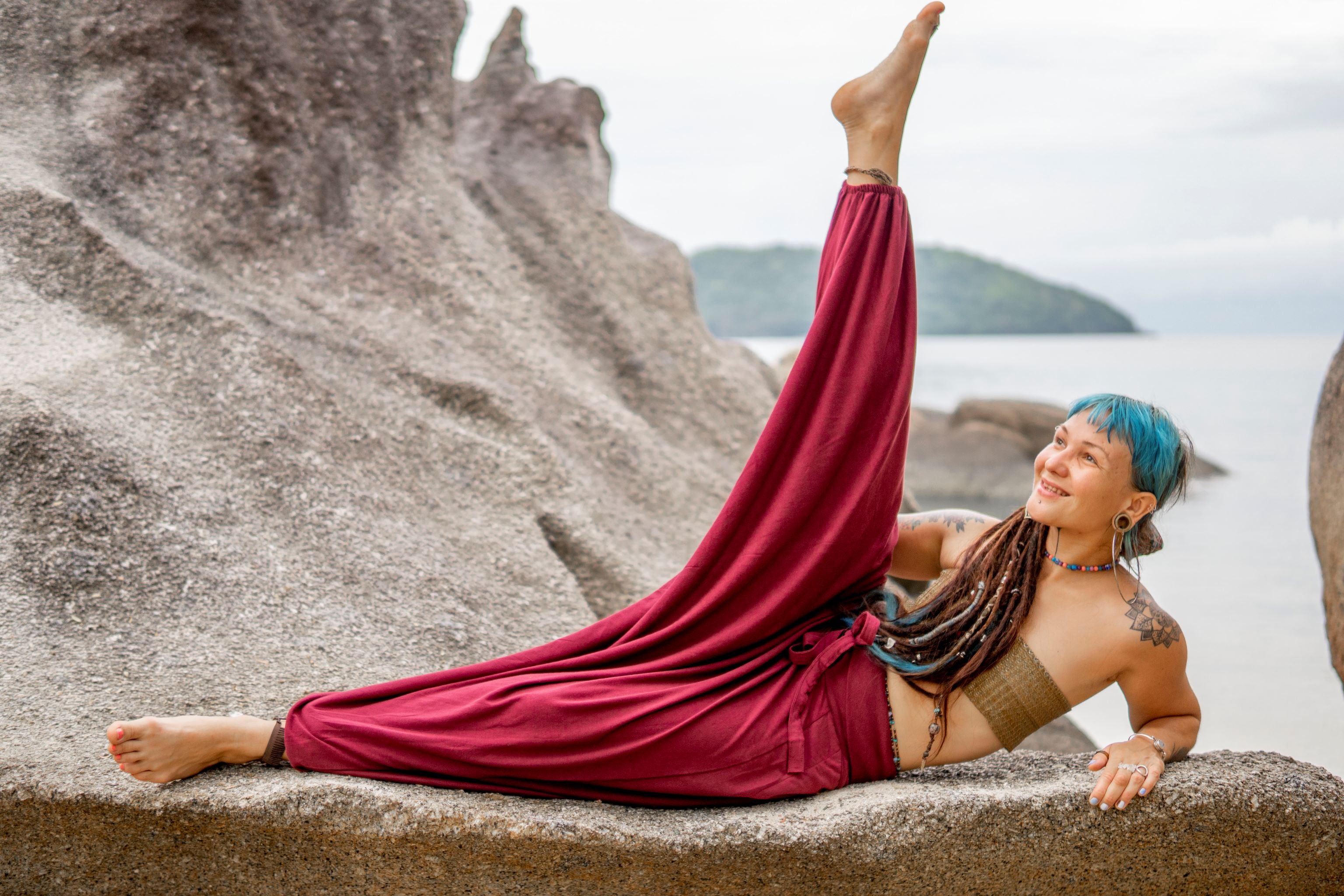 Plain Soft Cotton Harem Pants – Boho Yoga Trousers | Various Colours