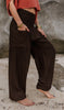 High Crotch Harem Pants - Plain - Dark Brown