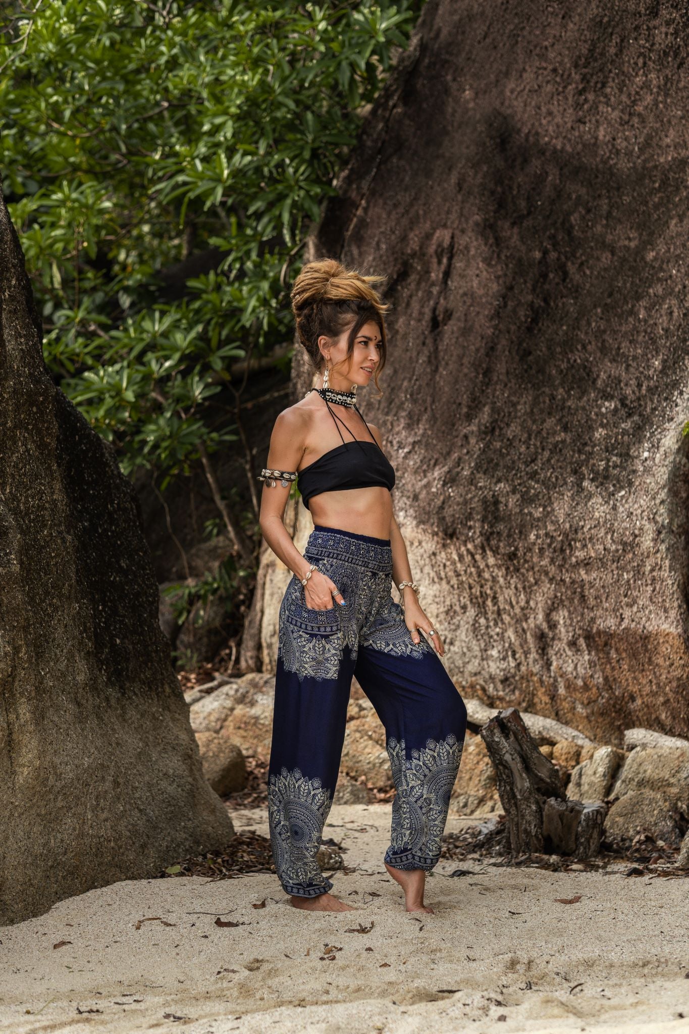 High Crotch Harem Pants - Plain Mandala - Various Colours