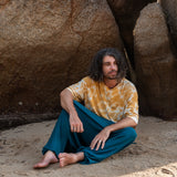 Men’s Cotton Harem Pants – Solid Teal | Boho Yoga Festival Trousers