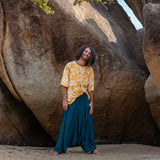 Men’s Cotton Harem Pants – Solid Teal | Boho Yoga Festival Trousers