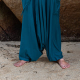 Men’s Cotton Harem Pants – Solid Teal | Boho Yoga Festival Trousers