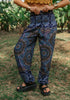 High Crotch Harem Pants - Geometric Mandala - Purple Blue
