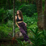 Elephant Print Warm Harem Blanket Pants with Pockets - Purple
