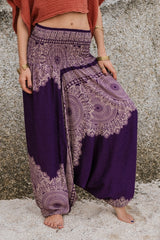 Harem Pants - Plain Mandala - Purple