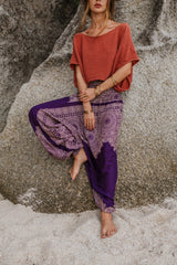 Harem Pants - Plain Mandala - Purple
