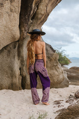High Crotch Harem Pants - Plain Mandala - Purple