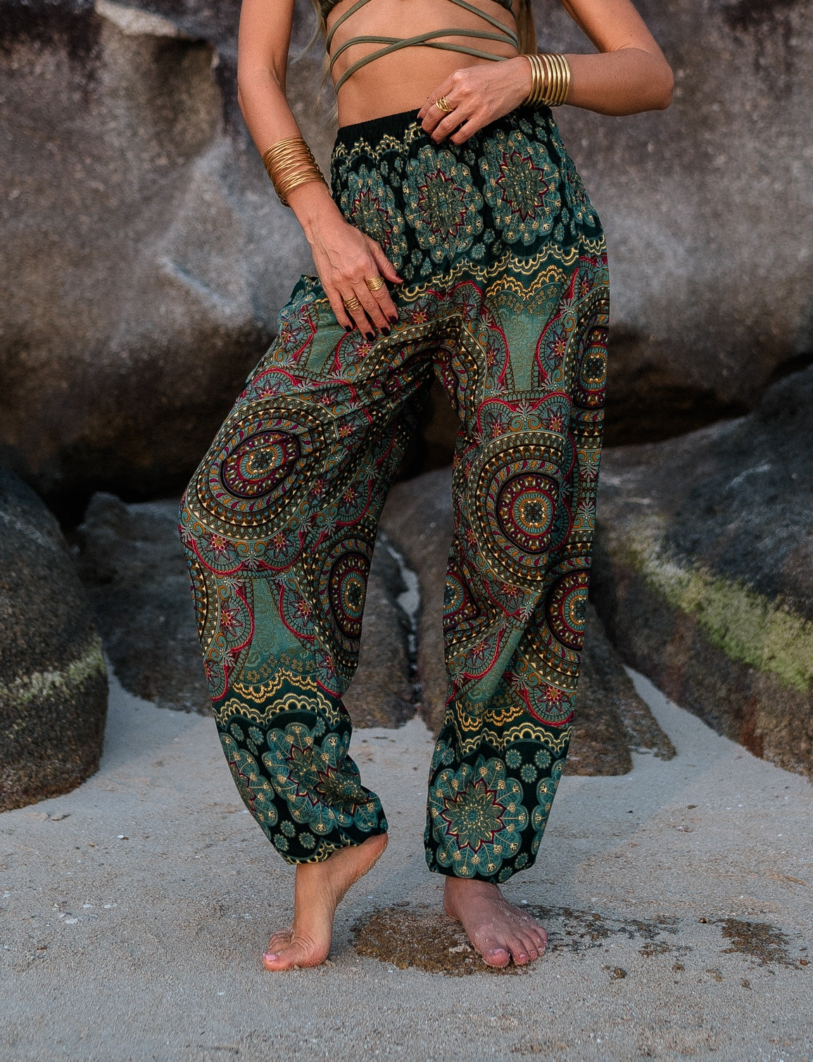 High Crotch Harem Pants - Geometric Mandala - Various Colours
