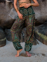 High Crotch Harem Pants - Geometric Mandala - Various Colours