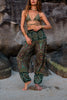 High Crotch Harem Pants - Geometric Mandala - Sea Green