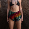 Sea Green Rainbow Tie Dye Boho Shorts | Festival Summer Wear