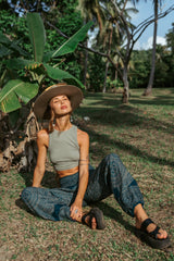 High Crotch Harem Pants - Intricate Mandala - Teal