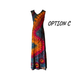 Teal orange and pink spiral hippie maxi dress