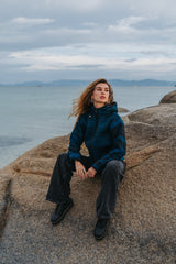 Wool Jacket - Eyelet Pattern - Teal