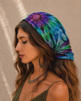 Tie Dye Bandana – Boho Elastic Festival Headscarf