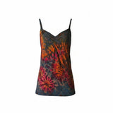 Tie Dye Cami Top – Sea Green / Teal Grey with Pink & Orange