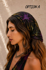 Tie Dye Bandana – Boho Elastic Festival Headscarf