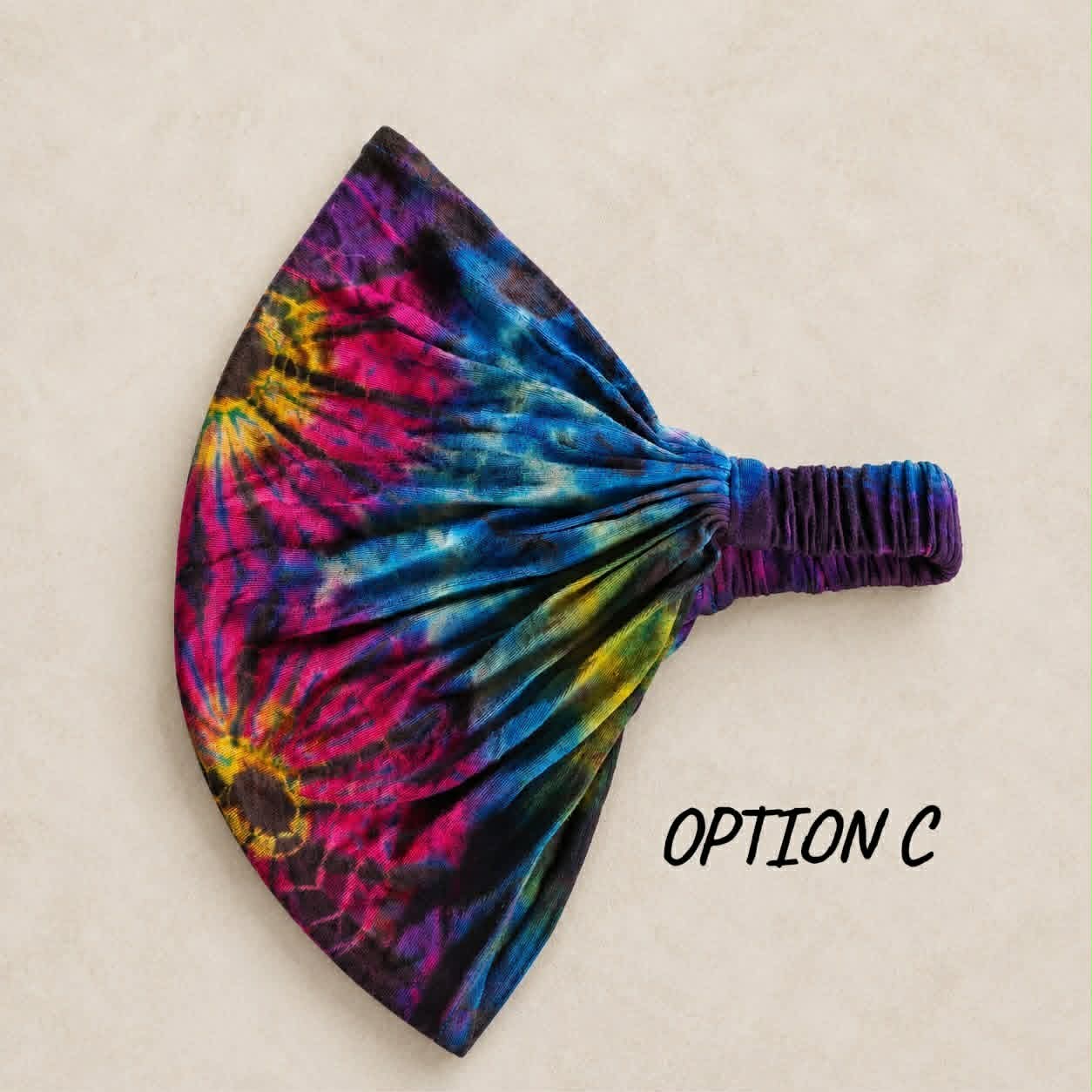 Tie Dye Bandana – Boho Elastic Festival Headscarf