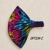 Tie Dye Bandana – Boho Elastic Festival Headscarf