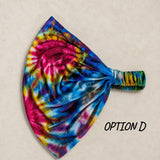 Tie Dye Bandana – Boho Elastic Festival Headscarf