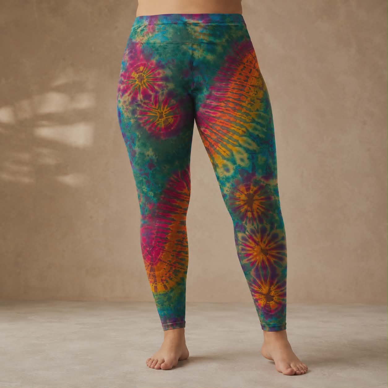 Tie Dye Leggings - Green, Pink, Orange & Yellow
