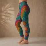 Tie Dye Leggings - Green, Pink, Orange & Yellow